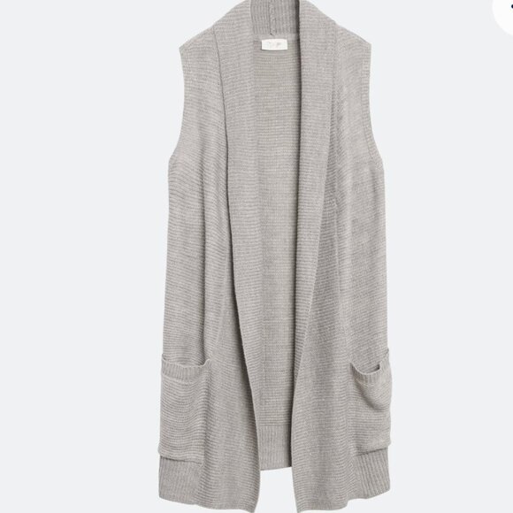 RD Style Sweaters - RD Style Jinna Sleeveless Cardigan Light Gray Size M NWOT